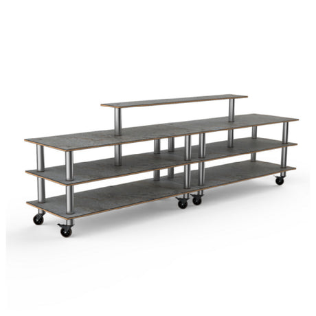Steelite MGCMLB19GSXW - Modular Double Display Buffet Grey Slate Stainless, 142.0" X 29.5" X 47.0"