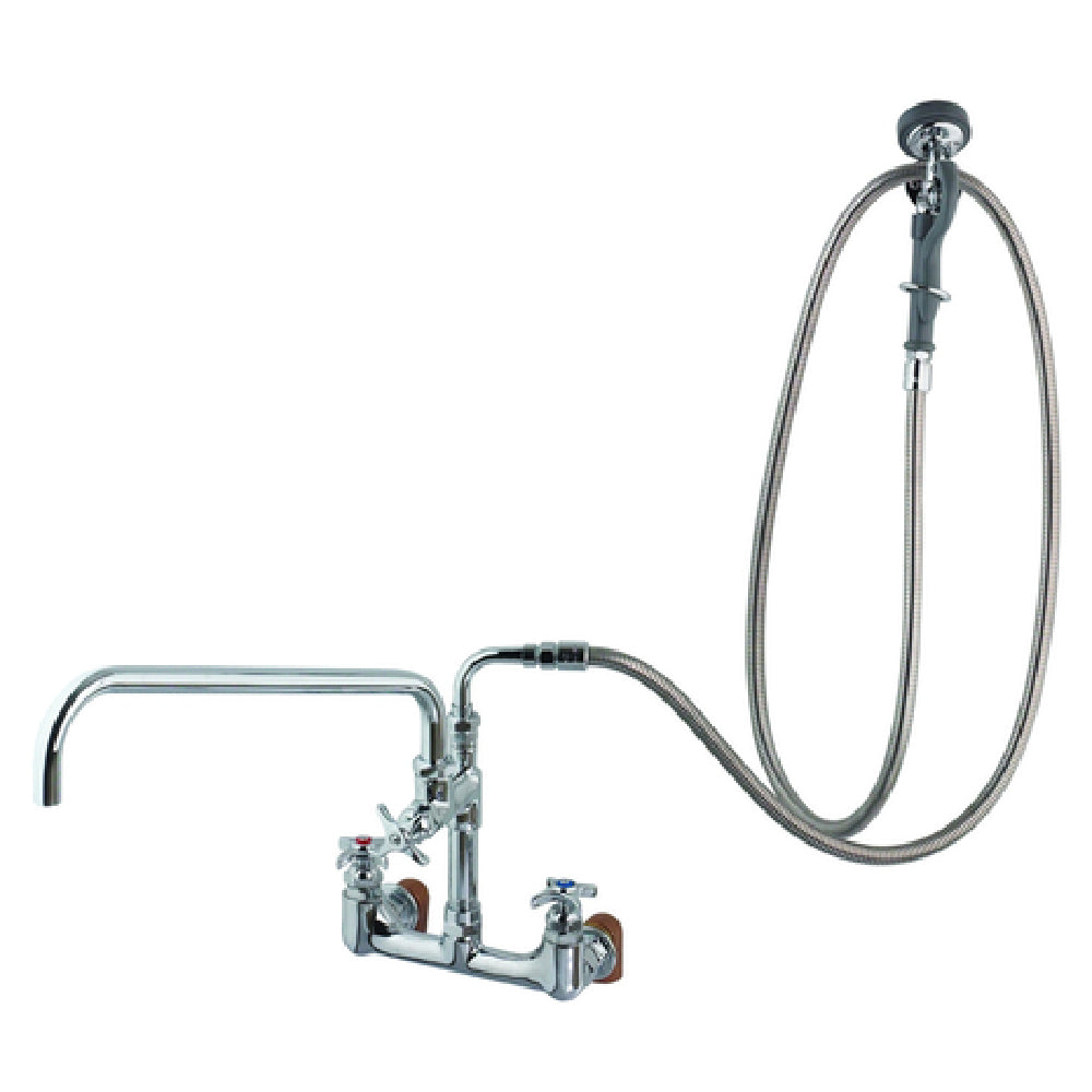 T&S Brass B-0284 Big-Flo Mixing Faucet 12" Swing Spout Wall Mount