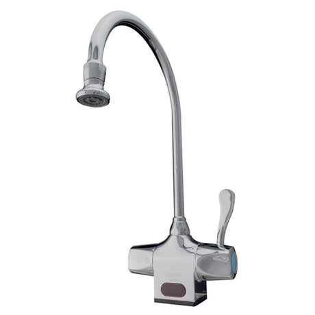 Advance Tabco K-185 Hands-Free Gooseneck Electronic Faucet Deck Mount Manual Hot/cold Adjustment Wrist Blade