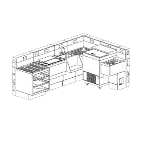 Perlick MBS Modular Bar System 6" Bar Structure Section Factory-joined To Perlick's Topshelf Underbar To Form Bar Sections Up To 8-1/2 Ft. Long