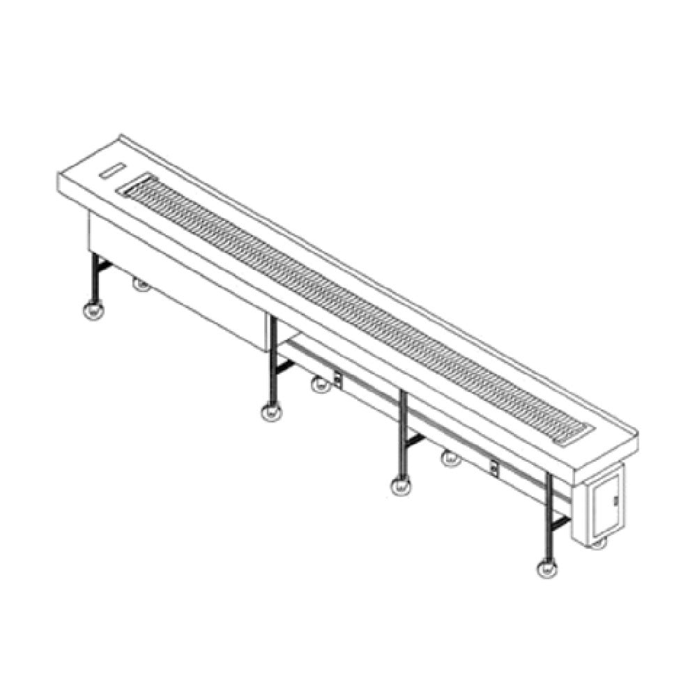 Dinex DXIESSB10 Tray Make-Up Conveyor Lexan Slat Belt 10' Section