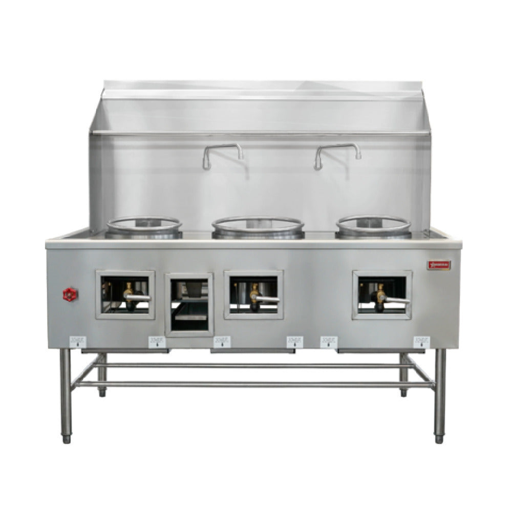 Omcan 48409 (CE-CN-W3L1-NG) Wok Range Natural Gas (3) Chambers