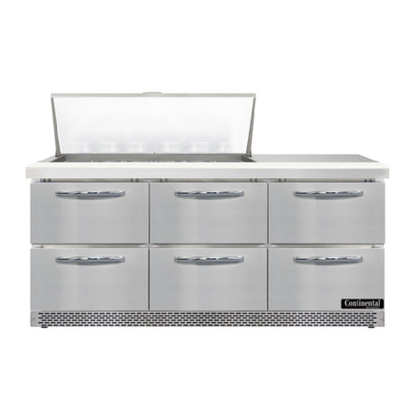 Continental Refrigerator D72N18M-FB-D Designer Line Mighty Top Sandwich Unit Front Breather