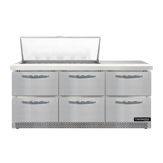 Continental Refrigerator D72N18M-FB-D Designer Line Mighty Top Sandwich Unit Front Breather