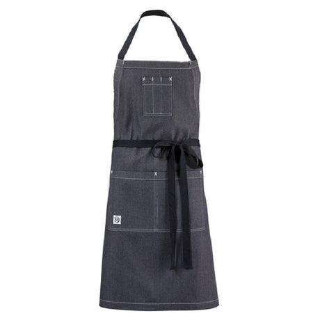 Mercer Culinary M63206DEN Metro Edge® Bib Apron 29-3/4" X 34" Extra-long Adjustable Straps In Pocketed Seams