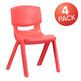 Flash Furniture 4-YU-YCX4-005-RED-GG Whitney Stacking Chair 309 Lb. Weight Capacity