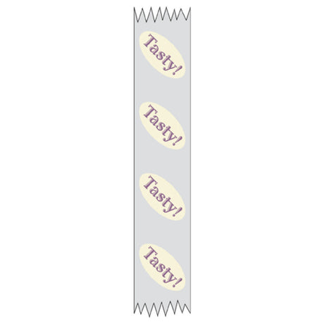 Hubert 46044 - Merchandising Food Tape, "Tasty!", 1" X 500' Roll
