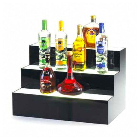 Cal Mil 1269 Under Lit Bottle Display 24"W X 14-1/2"D X 15-1/2"H 3-tier