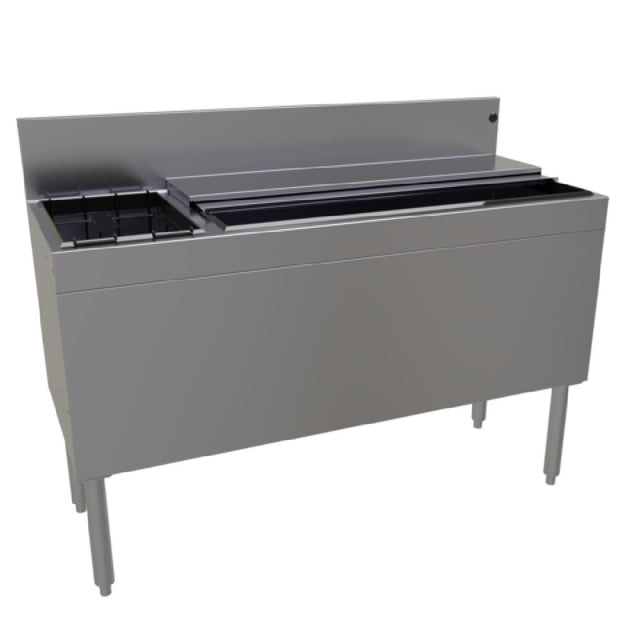 Glastender CBA-48L-CP10-ED Extra Deep Underbar Ice Bin/Cocktail Unit With Bottle Well Storage