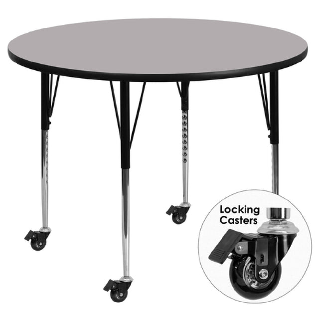 Flash Furniture XU-A60-RND-GY-T-A-CAS-GG Activity Table 60" Dia. X 22-1/4" To 30-2/5" Adjustable Height