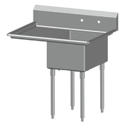 SPG 1N1824-LD24 - Universal Stainless Sink, One Compartment, 24" Left-hand Drainboard