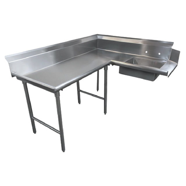 Advance Tabco DTS-K30-108L Korner-Soil Dishtable L-shaped Attaches To Left Of Dish Machine Operator