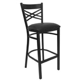 Flash Furniture XU-6F8BXBK-BAR-BLKV-GG Hercules Series Restaurant Bar Stool Metal X-back