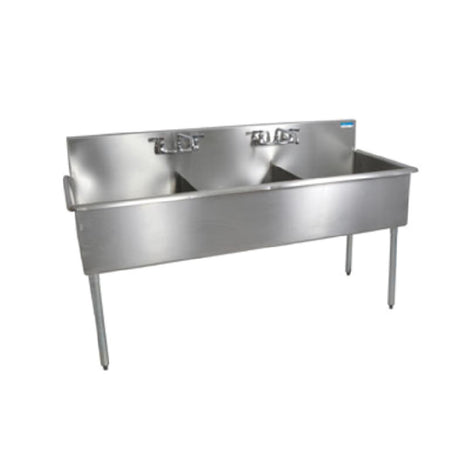 BK Resources BK8BS-3-24-12 Budget Sink Three Compartment 75"W X 27-1/2"D X 41"H Overall Size