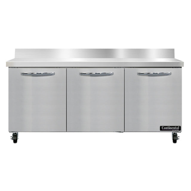 Continental Refrigerator SW72NBS Work Top Refrigerator 72"W 20.6 Cu Ft Capacity