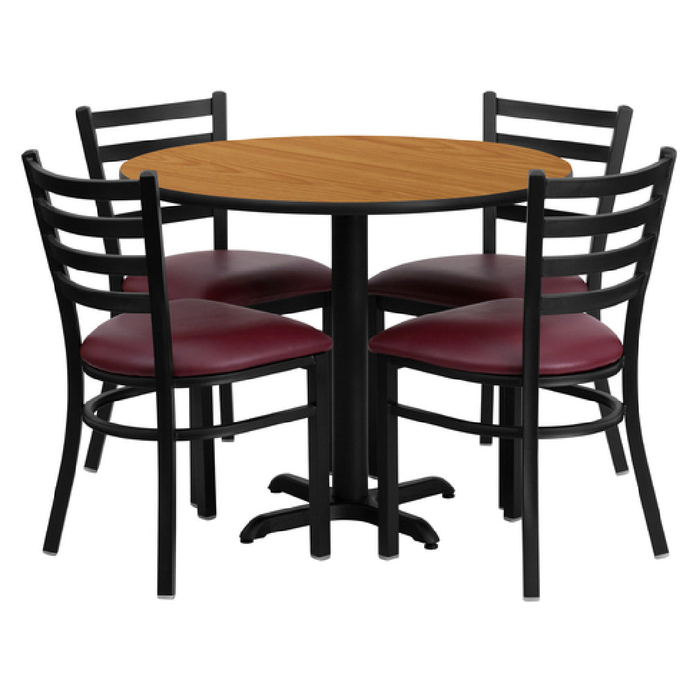 Flash Furniture HDBF1007-GG Table And Chair Set Includes (1) 36" Dia. X 30"H Table