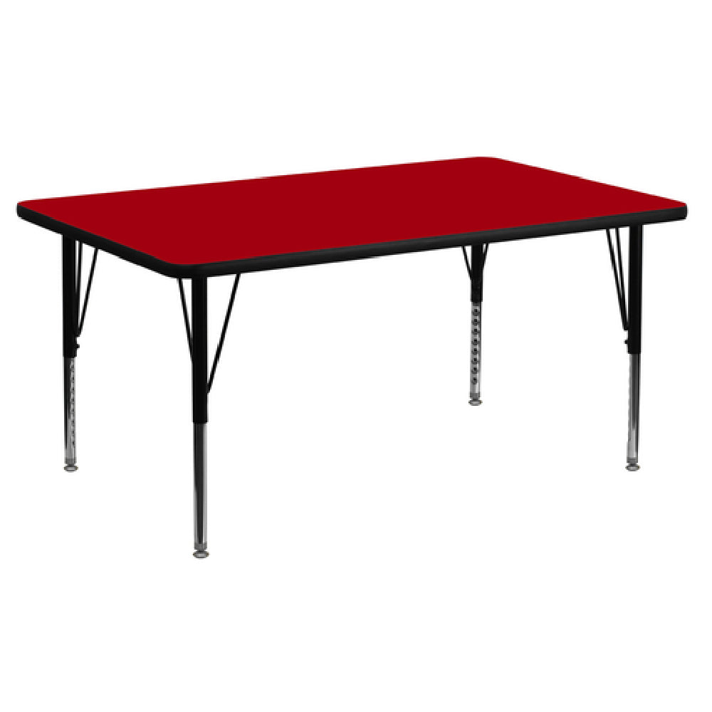 Flash Furniture XU-A3060-REC-RED-T-P-GG Activity Table 60"W X 30"D X 16-1/8" To 25-1/8" Adjustable Height