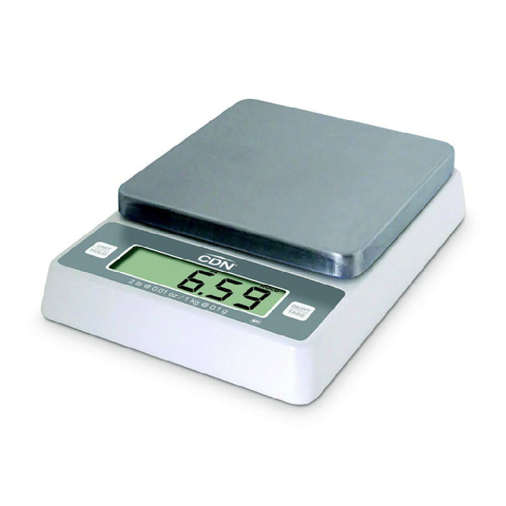 CDN SD0204 Digital Precision Scale 4-90/100"W X 7-87/100"D X 1-3/4"H 5-7/25" Square Stainless Steel Platform