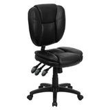 Flash Furniture GO-930F-BK-LEA-GG Ergonomic Swivel Task Chair 35" To 41" Adjustable Height