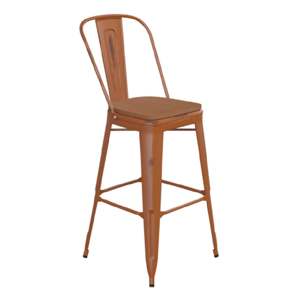 Flash Furniture ET-3534-30-OR-PL1T-GG Carly Bar Stool 500 Lb. Weight Capacity