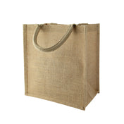 PacknWood 294BAGJU2617 - Bag, Natural Carrier Jute Bag With Handle, 10.2 X 6.7 X 11in