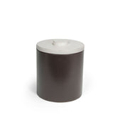 FOH RIB046BRL21 3.5qt Round London Ice Bucket Brown With White Lid Includes One RIB017BRL21-BTM 3.5qt Round London Ice Bucket Base Brown