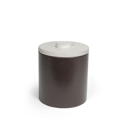 FOH RIB046BRL21 3.5qt Round London Ice Bucket Brown With White Lid Includes One RIB017BRL21-BTM 3.5qt Round London Ice Bucket Base Brown