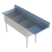 Sapphire Manufacturing SMS-3-1818R Sink 3-compartment 74-1/2"W X 23-1/2"D X 44-1/4"H Overall Size