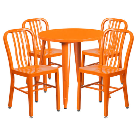 Flash Furniture CH-51090TH-4-18VRT-OR-GG Table And Chair Set Includes (1) 30" Dia. X 29-1/2"H Table