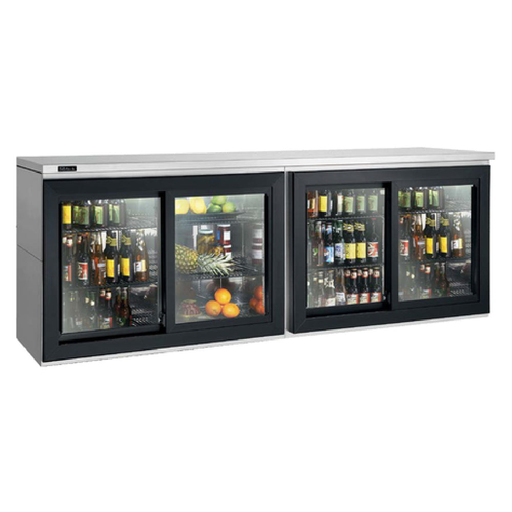 Perlick SDBR96 Sliding Door Refrigerated Back Bar Storage Cabinet Four-section