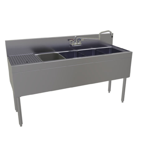 Glastender FSA-60R-S Underbar Sink Unit Four Compartment 60"W X 19"D