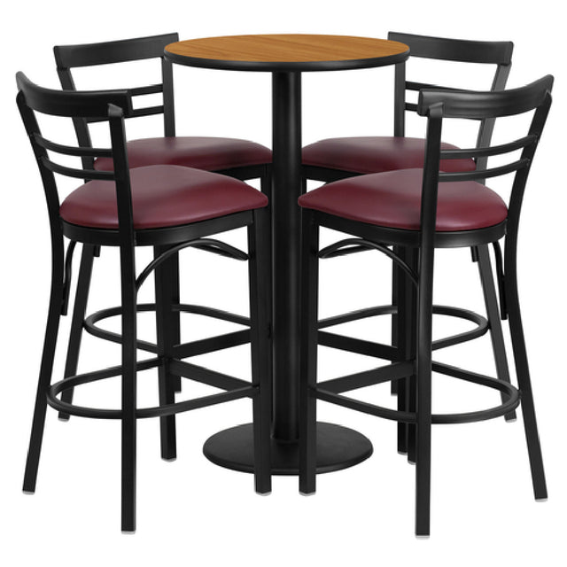 Flash Furniture RSRB1039-GG Table And Bar Stool Set Includes (1) 24" Dia. X 42"H Table