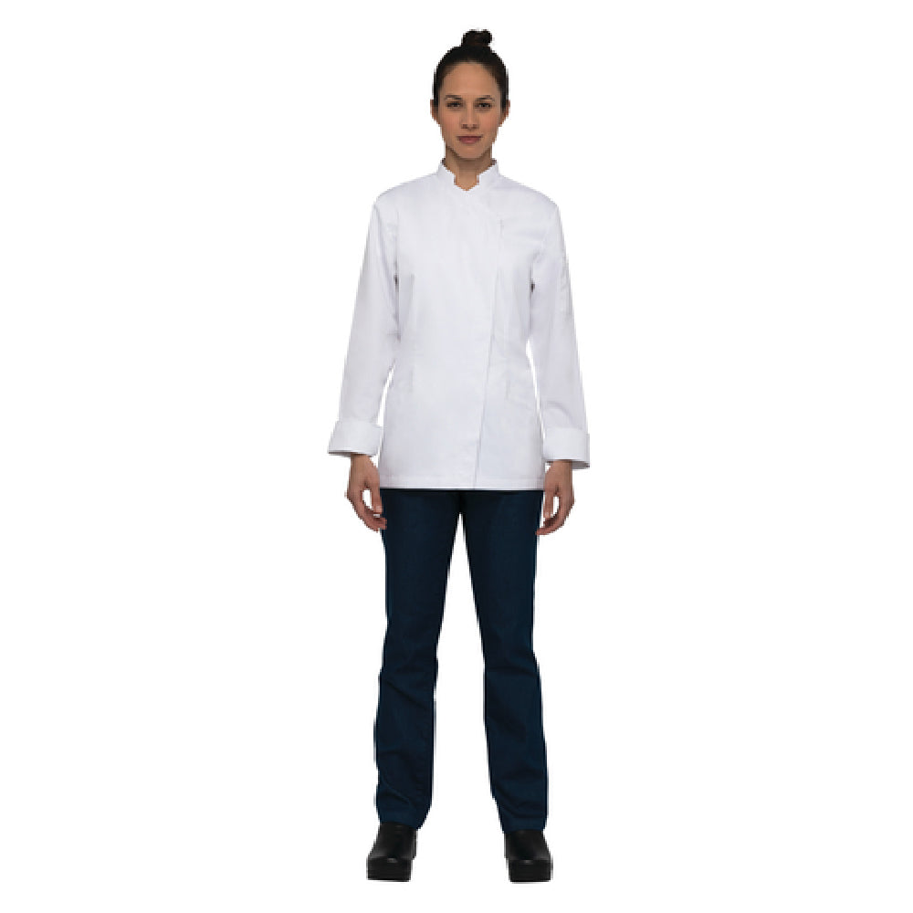 Chef Works CES03WWHTXL Women's Marrakesh V-Series Chef Coat Single-breasted Long Sleeves