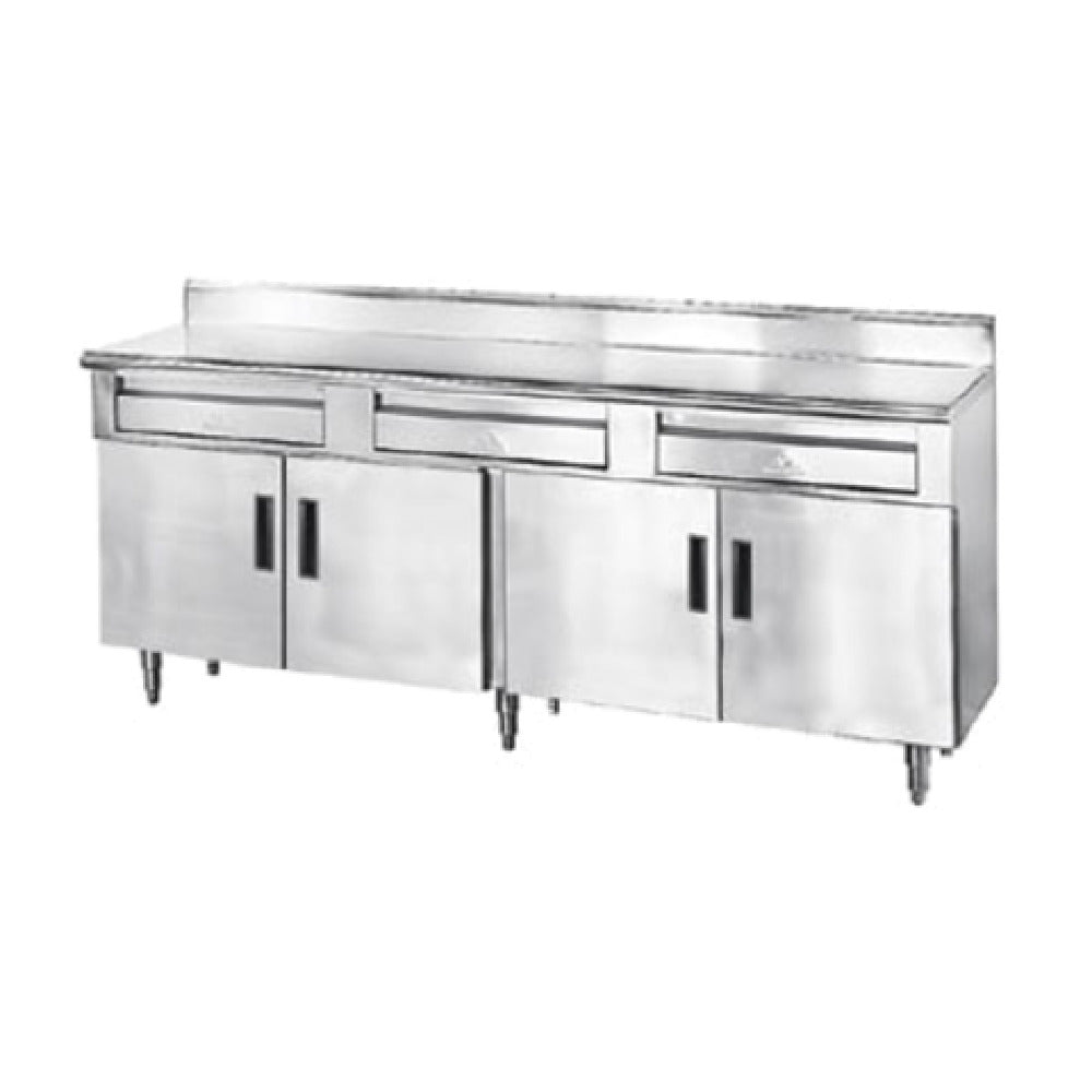 Advance Tabco HDRC-3010 Storage Cabinet 120"W X 30"D 14 Gauge 304 Stainless Steel Top With 5"H Backsplash