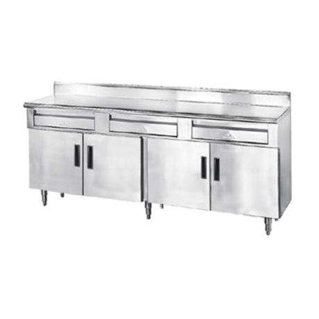 Advance Tabco HDRC-305 Storage Cabinet 60"W X 30"D 14 Gauge 304 Stainless Steel Top With 5"H Backsplash