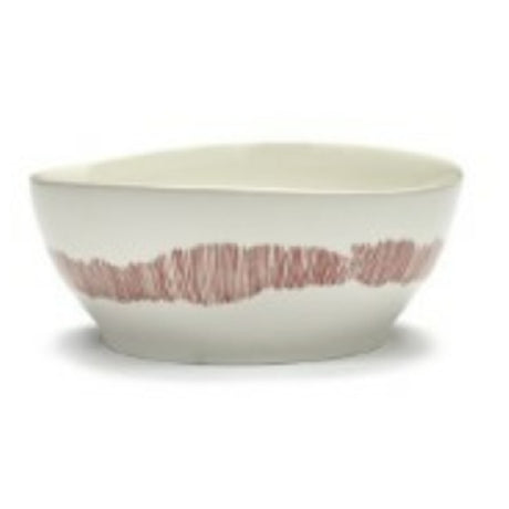 Paderno B8921010F Bowl L White Swirl-Stripes Red