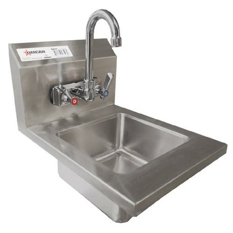 Omcan 46507 (46507) Hand Sink 9" X 9" X 5" Bowl 4" Low Lead Gooseneck Faucet