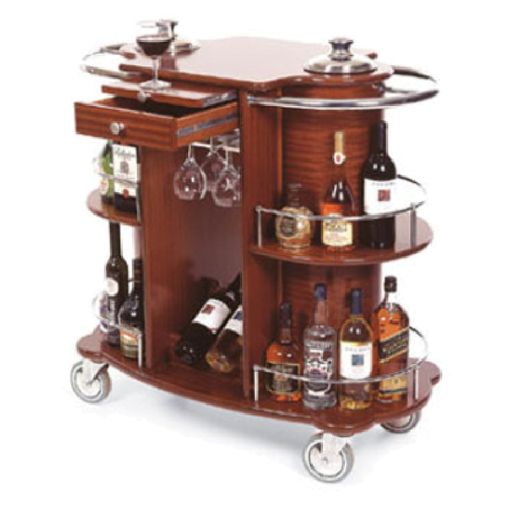 Lakeside 70260 Wine/Liquor Cart-Bordeaux 19-5/8"D X 39-3/8"W X 40-1/2"H (2) Recessed Ice Buckets