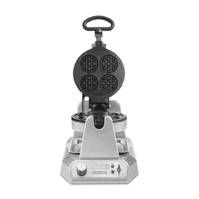 Waring WMB400XCE Mini Belgian Waffle Maker Single Bakes (4) Mini Waffles At A Time