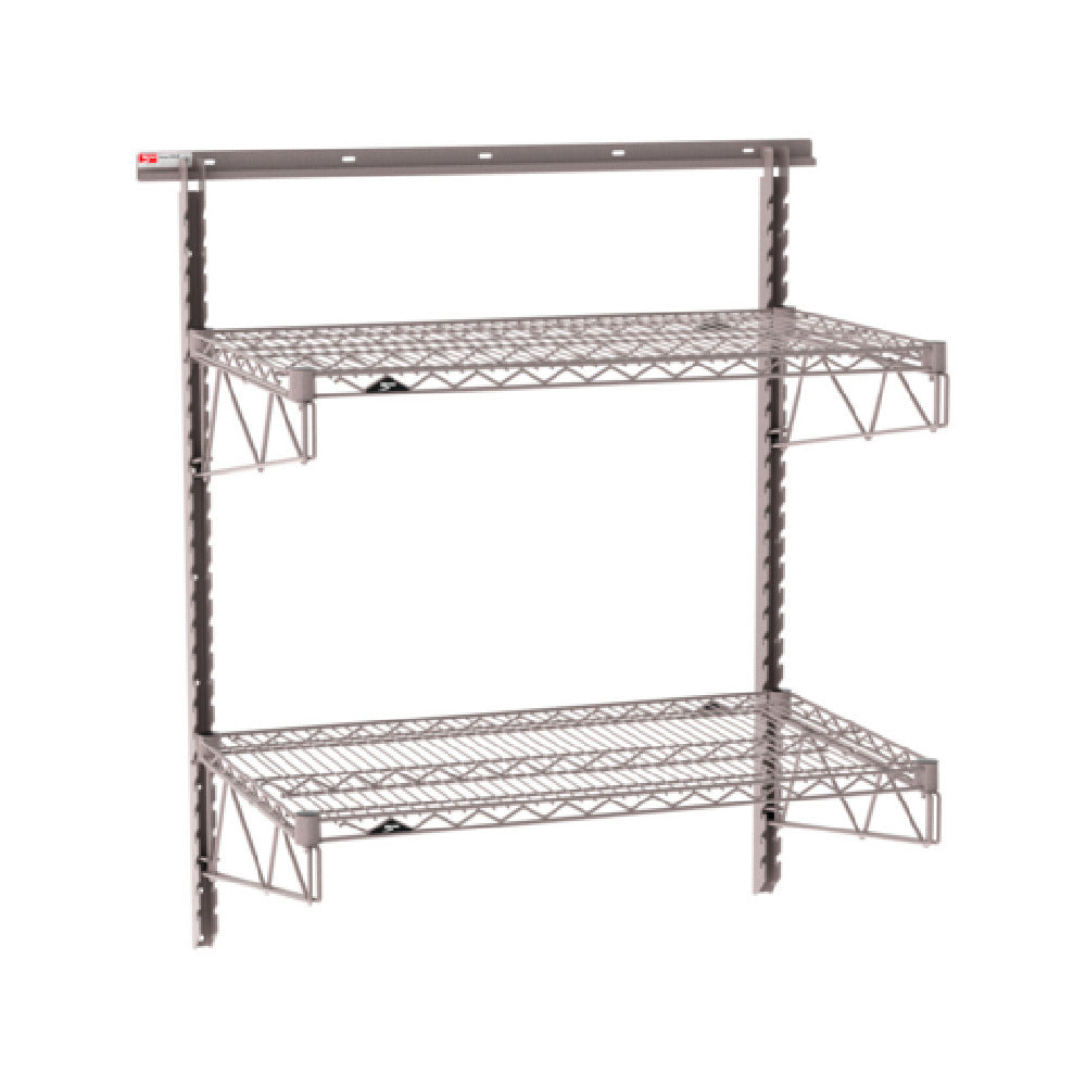 Metro SW-2136K4-45-2TIER - SmartWall Wall Shelving Kit. Two-shelf, Components Include A Wall Track