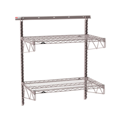 Metro SW-2136K4-45-2TIER - SmartWall Wall Shelving Kit. Two-shelf, Components Include A Wall Track