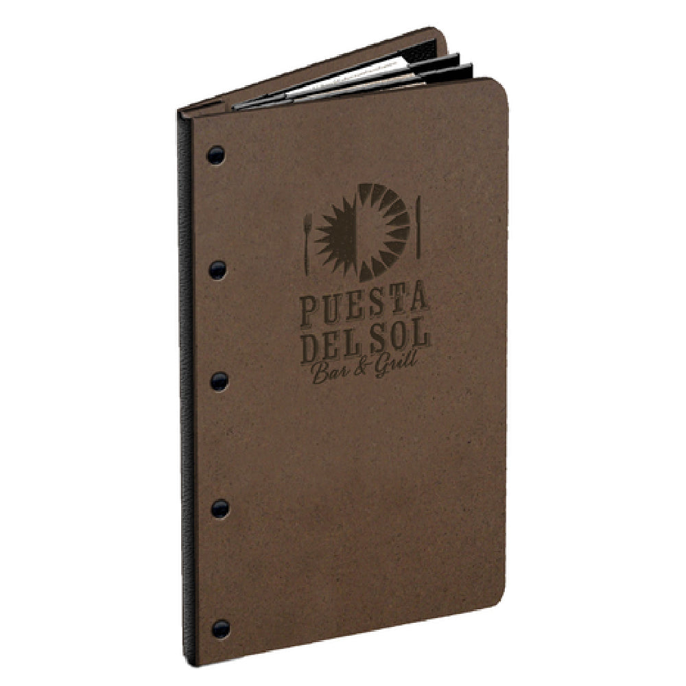 Menu Solutions HB60B Menu Cover Holds 5-1/2" X 11" Inserts Quad Booklet With 6 Views