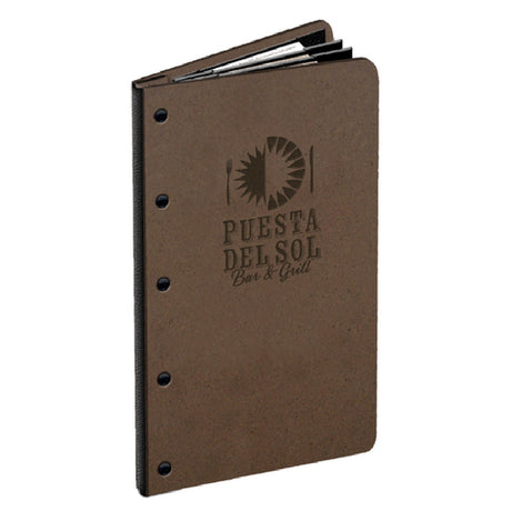 Menu Solutions HB60B Menu Cover Holds 5-1/2" X 11" Inserts Quad Booklet With 6 Views