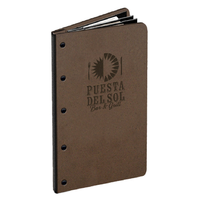 Menu Solutions HB60B Menu Cover Holds 5-1/2" X 11" Inserts Quad Booklet With 6 Views