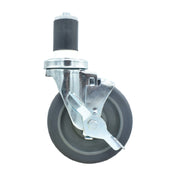 BK Resources 5SBR-3RA-GR-TLB - Swivel Caster, 1-1/2" Expanding Stem, 5" Gray Rubber Wheel