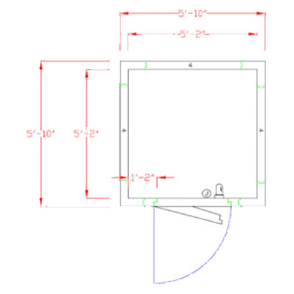 American Panel 6X6C-I Walk-In Cooler 7'-3-3/4" H X 5'-10" W X 5'-10" D Indoor