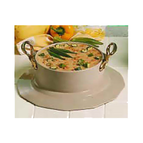 Bon Chef 91419097HR Soup Bowl Crock 5 Qt. 12 Oz. With Collar & 2 Brass Handles