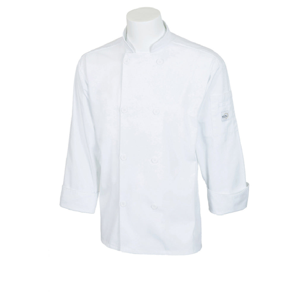 Mercer Culinary M60010WH8X Millennia® Unisex Jacket (8) Traditional Buttons Shoulder Pocket