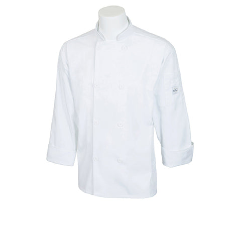 Mercer Culinary M60010WH4X Millennia® Unisex Jacket (8) Traditional Buttons Shoulder Pocket