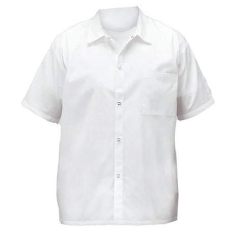 Winco UNF-1WM Broadway Chef Shirt Short Sleeved Snap Buttons